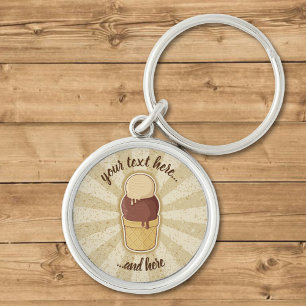 Two Balls Ice Cream Cup Key Ring