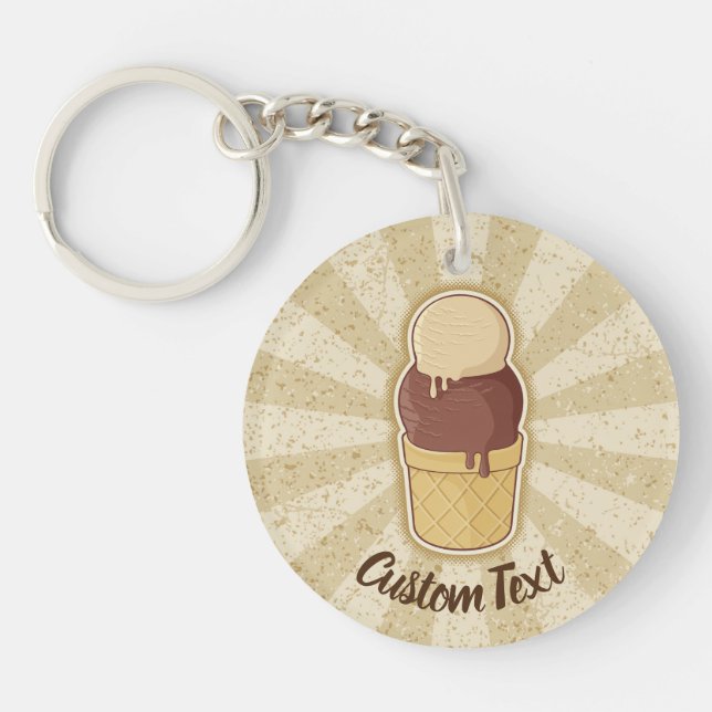 Two Balls Ice Cream Cup Keychain (Front)