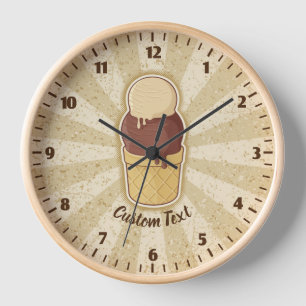 Two Balls Ice Cream Cup Large Clock