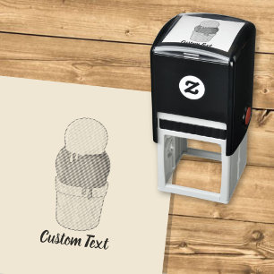 Two Balls Ice Cream Cup Self-inking Stamp