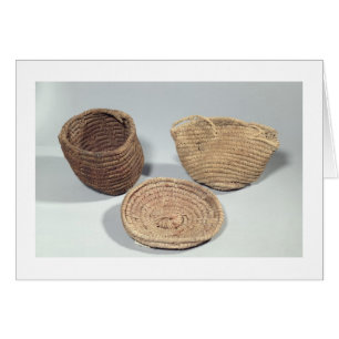Two baskets and a cover (woven palm fronds)