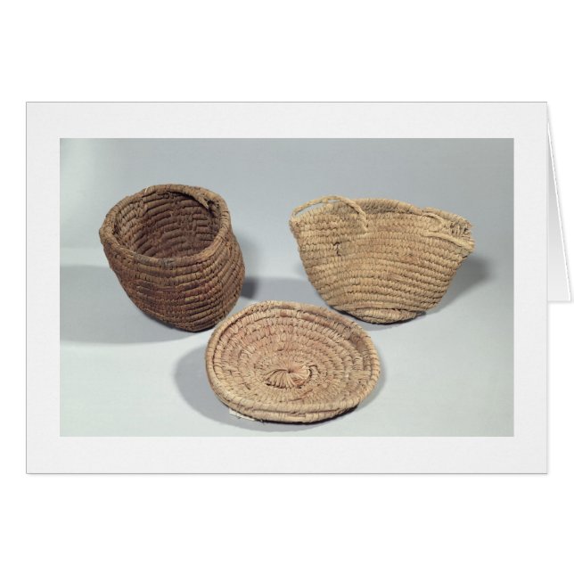 Two baskets and a cover (woven palm fronds) (Front Horizontal)