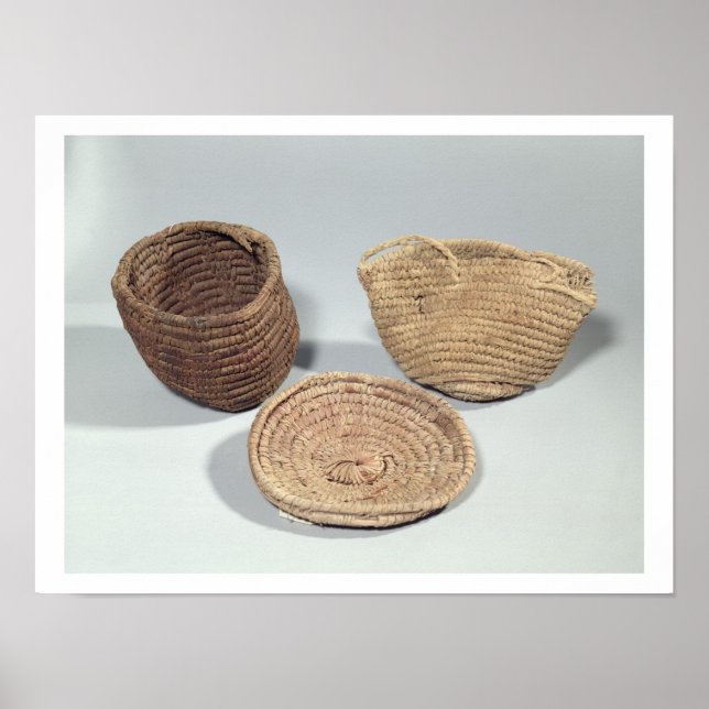 Two baskets and a cover (woven palm fronds) poster (Front)