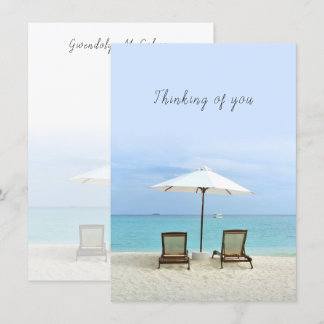 Two Beach Chairs Seaside Custom Flat Note Cards