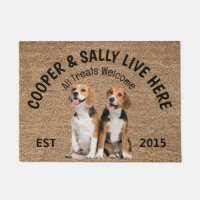 Two Beagles Personalised Dog Lover Doormat