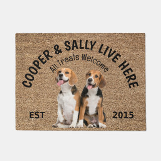 Two Beagles Personalised Dog Lover  Doormat