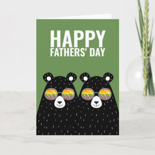 Two Bear Dads Happy Gay Fathers Day Card