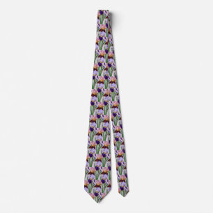 Two Bearded Irises One Maroon One Purple Tie