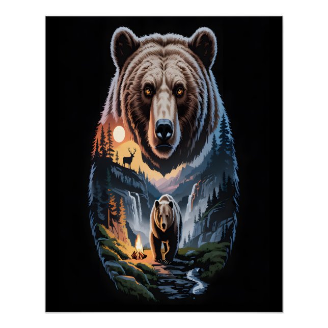 Two bears in the forest dark 2 poster (Front)