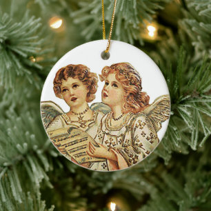 Two Beauthful Angels Ceramic Ornament