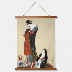 Two Beauties, Hokusai Hanging Tapestry