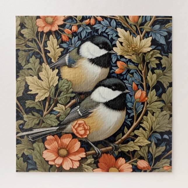 Two Beautiful Black-Capped Chickadees Jigsaw Puzzle (Vertical)