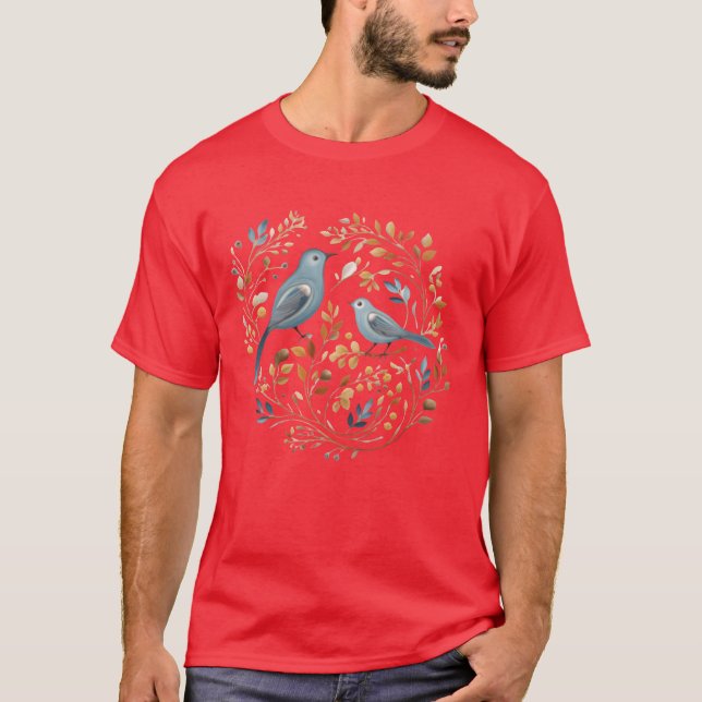 Two beautiful boho birds in the tree friend T-Shirt (Front)