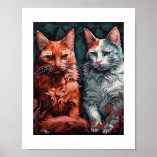Two Beautiful Cats Poster