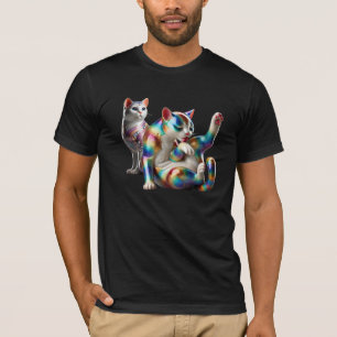 Two beautiful cats with bright design. T-Shirt