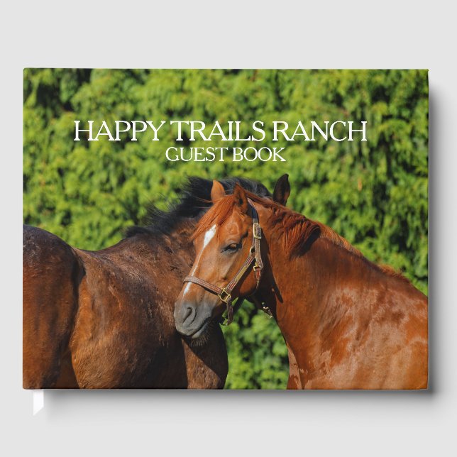 Two Beautiful Chestnut Horses Ranch / Hospitality Guest Book (Front)