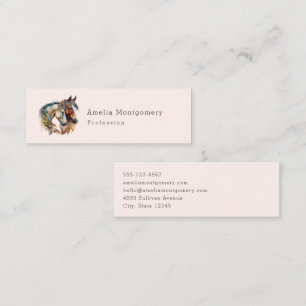 Two Beautiful Horses Western Boho Mini Business Card