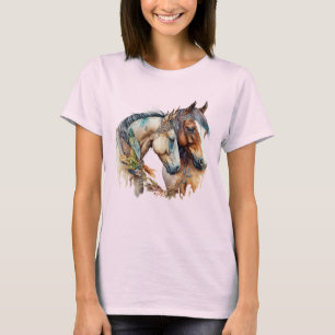 Two Beautiful Horses Western Boho T-Shirt