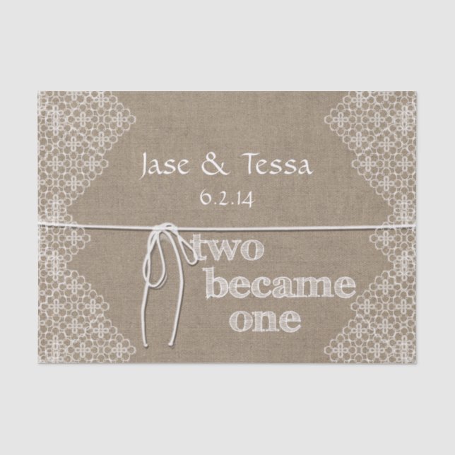 Two Became One Wedding Tissue Paper (Front)