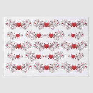 Two Become One Scrolled Hearts plain Tissue Paper