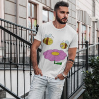 Two Bees And A Flower Mens T-Shirt
