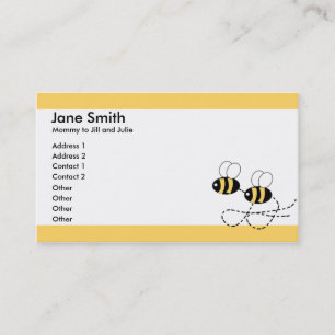 Two Bees and Yellow Borders Parent Calling Card