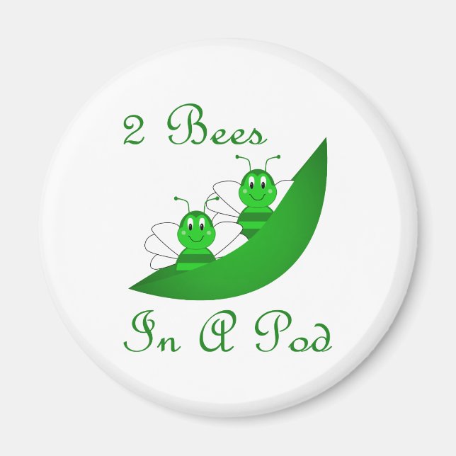 Two Bees In A Pod Magnet (Front)