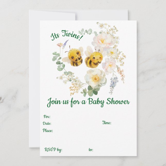 Two Bees Invitation (Front)
