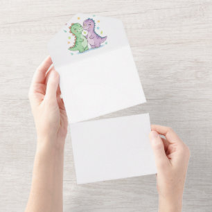 Two Best Friend Dinosaurs All In One Invitation