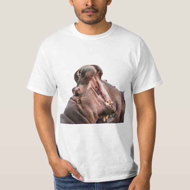 Two Big Mouth Hippo's T-Shirt (Front)