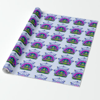 Two birds and leaf wrapping paper