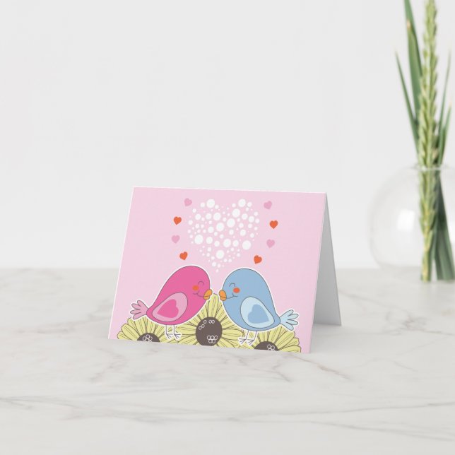 Two Birds in Love Holiday Card (Front)