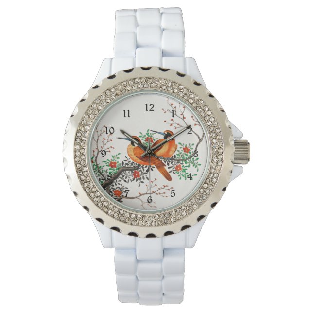 Two Birds on a Flowering Branch Watch (Front)