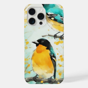 Two Birds Sitting on Tree Branch iPhone 15 Pro Max Case