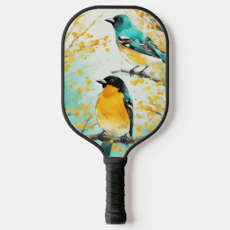 Two Birds Sitting on Tree Branch Pickleball Paddle