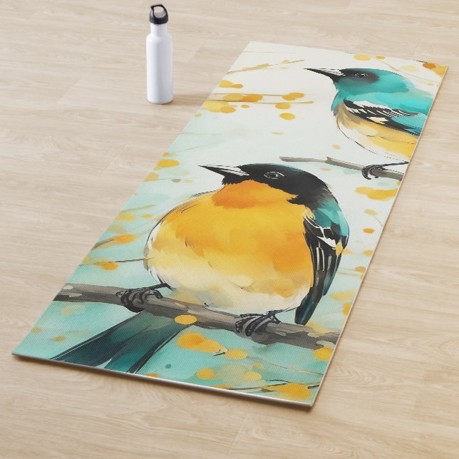 Two Birds Sitting on Tree Branch Yoga Mat (In Situ)