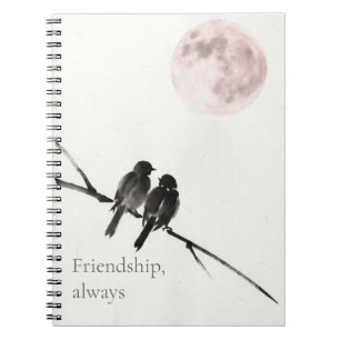 Two Birds Sumi-E Friendship, Always Notebook