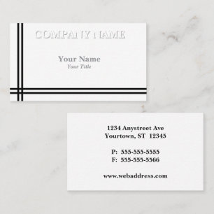 Two Black Bars Generic Professional Adaptable Business Card