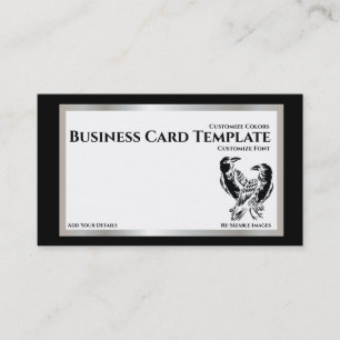Two Black Birds Logo Raven  Business Card
