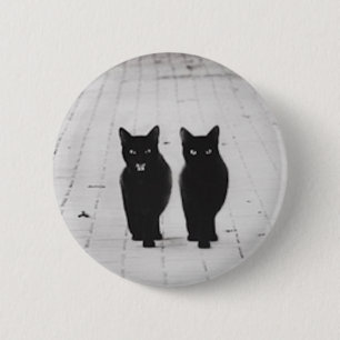 Two Black Cats button pin