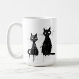 Two Black Cats Design Mug