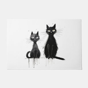 Two Black Cats Doormat