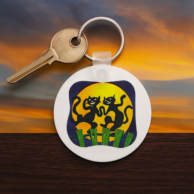 Two Black Cats Key Ring (Creator Uploaded)