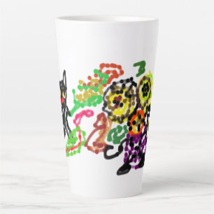 Two Black cats lover autumn Latte Mug