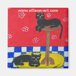 Two Black Cats Magnet