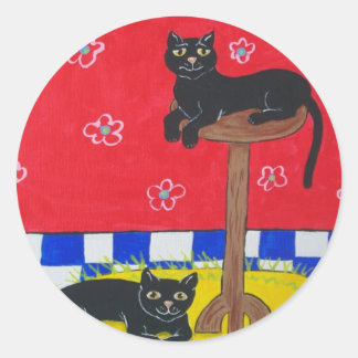 Two Black Cats Stickers