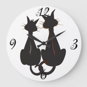 Two Black Cats Wall Clock