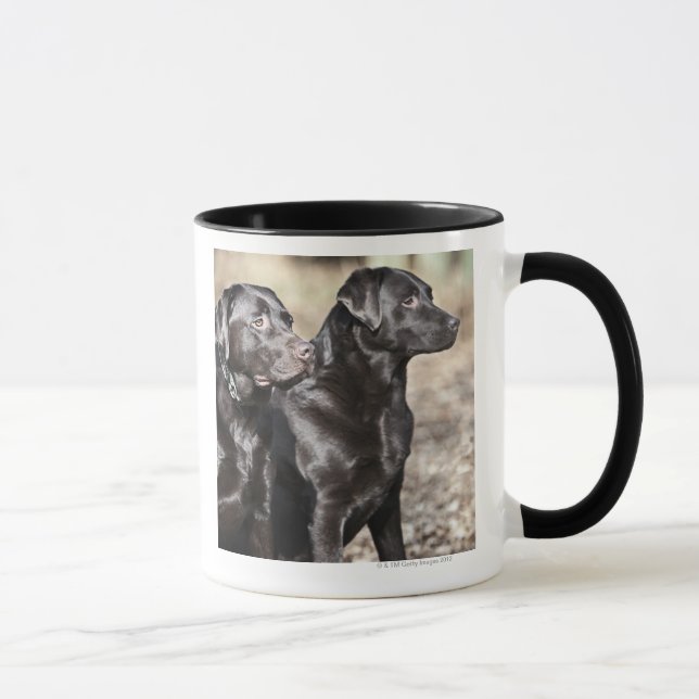 Two Black Labrador retrievers Mug (Right)