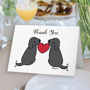 Two Black Labradors with Heart Thank You