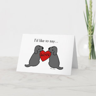 Two Black Labradors with Love Thank You Card